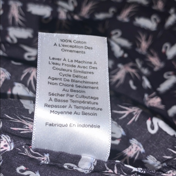 Talbots button down l/s swan pattern collar sz 10P - Picture 6 of 7
